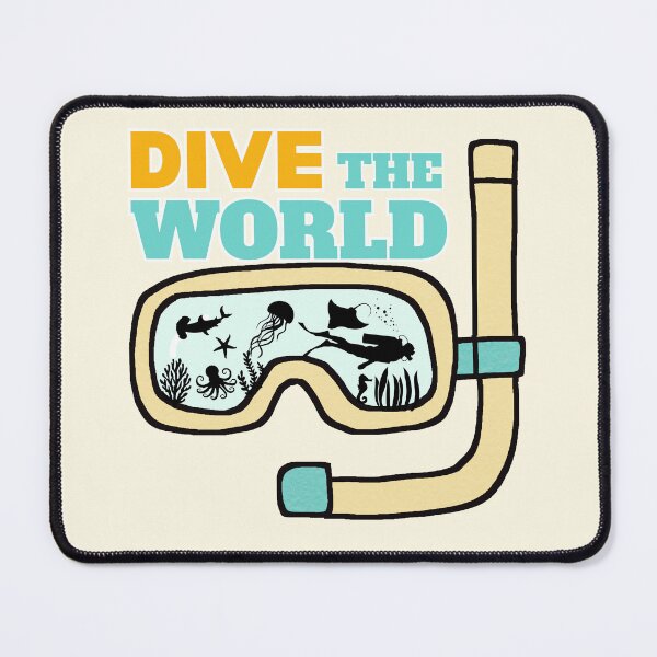 Item preview, Dive The World - Vintage Snorkel Mask Scuba Diving Design designed and sold by SilverSeaBKK.