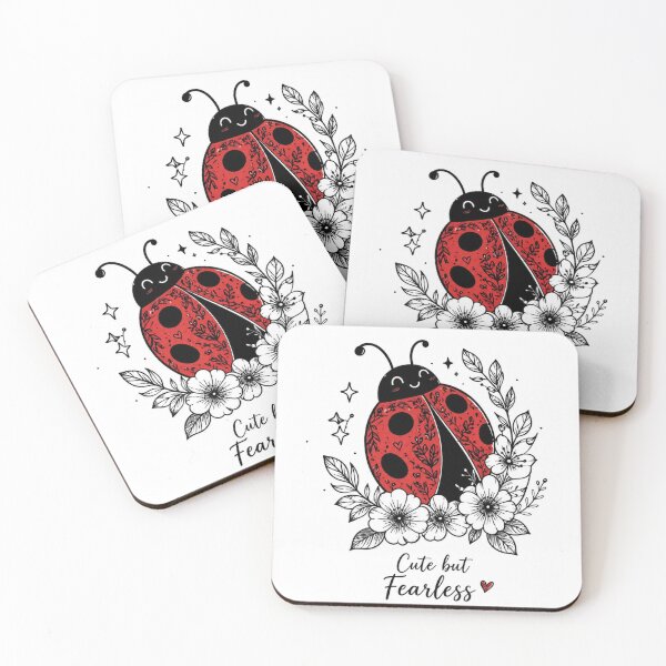 Item preview, Cute But Fearless Ladybug Floral Design designed and sold by ArtByRubab.