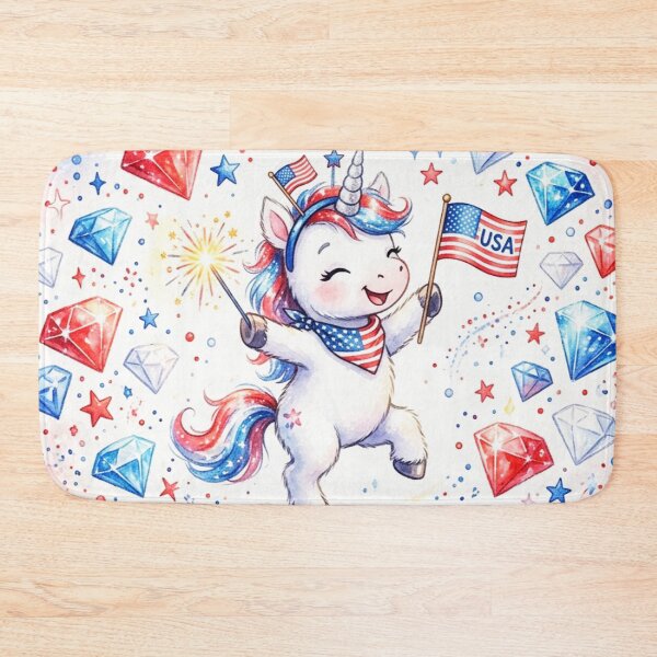 Item preview, Unicorn Celebrating Independence Day designed and sold by purplesensation.