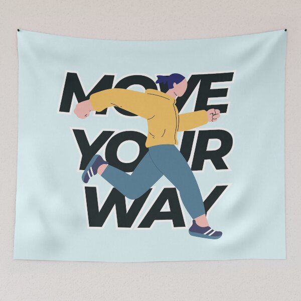 Item preview, Move Your Way Inspirational Running Graphic Art designed and sold by SilverSeaBKK.