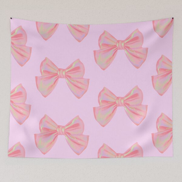 Item preview, Cute Pink Bow Butterfly Pattern Kawaii Aesthetic Design designed and sold by Rawafi Art Studio.
