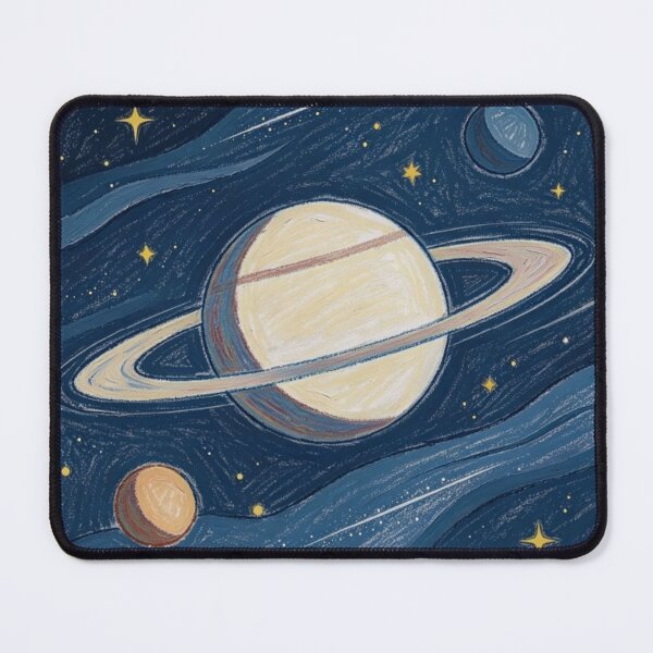 Item preview, Space Art - Dark Atmosphere & Yellow Stars Oil Pastel designed and sold by TeyArtWork.