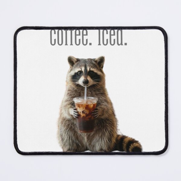 Item preview, Raccoon Drinking Iced Coffee designed and sold by petalandarmour.