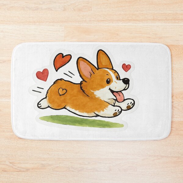 Item preview, Running Corgi with Hearts Sticker - Cute Puppy Zoomies, Dog Love Art, Pembroke Welsh Corgi Gift, Valentine's Day Dog Sticker, Wave Time designed and sold by Wave time.
