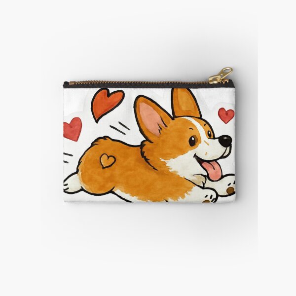 Item preview, Running Corgi with Hearts Sticker - Cute Puppy Zoomies, Dog Love Art, Pembroke Welsh Corgi Gift, Valentine's Day Dog Sticker, Wave Time designed and sold by Wave time.