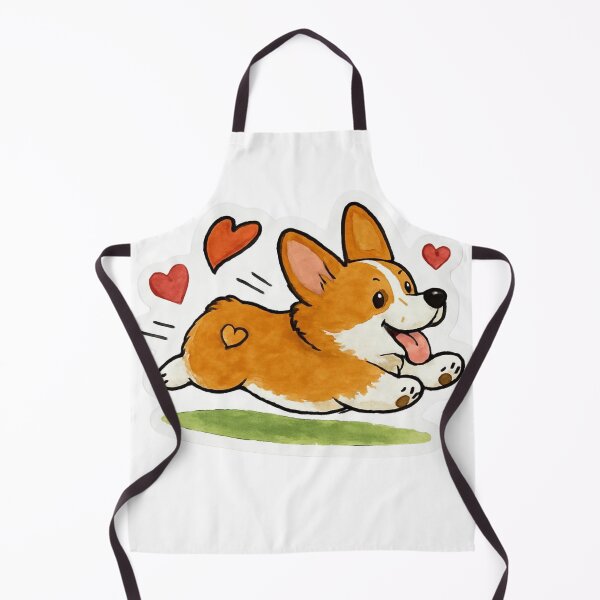 Item preview, Running Corgi with Hearts Sticker - Cute Puppy Zoomies, Dog Love Art, Pembroke Welsh Corgi Gift, Valentine's Day Dog Sticker, Wave Time designed and sold by Wave time.