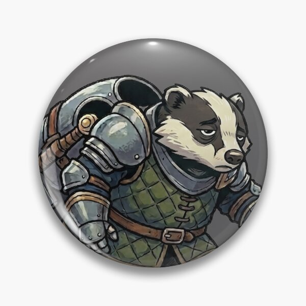 Item preview, The Weary Knight Badger - Regal Relics Fantasy Art designed and sold by PerfectTerrible.