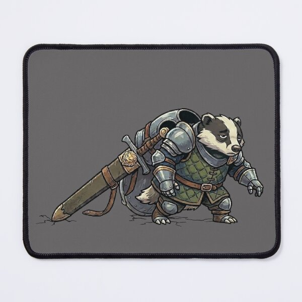 Item preview, The Weary Knight Badger - Regal Relics Fantasy Art designed and sold by PerfectTerrible.