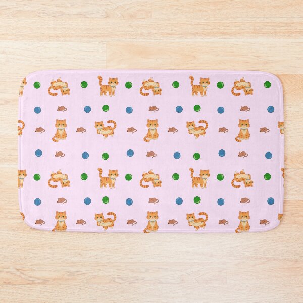 Item preview, Cute Orange Tabby Cat with Mouse Toys seamless pattern  designed and sold by Surya Design Studio.