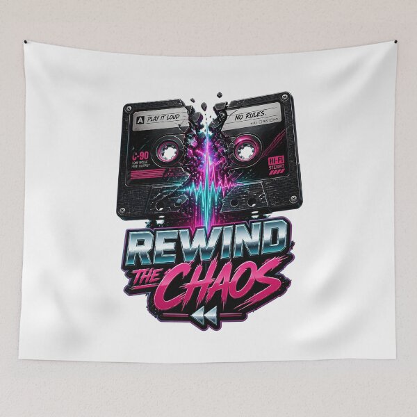 Item preview, Rewind The Chaos Retro Cassette designed and sold by SurajDesigns.