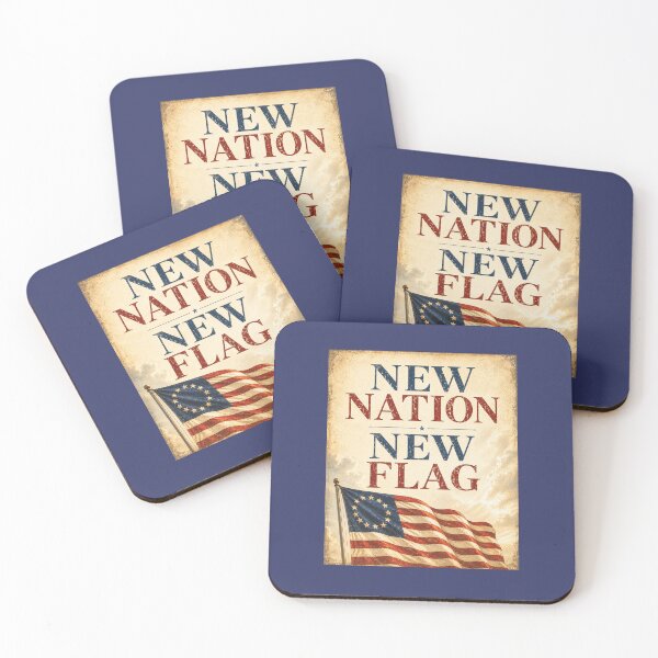 Item preview, New Nation New Flag – Vintage Americana Revolutionary Poster designed and sold by Novel Works Studio.