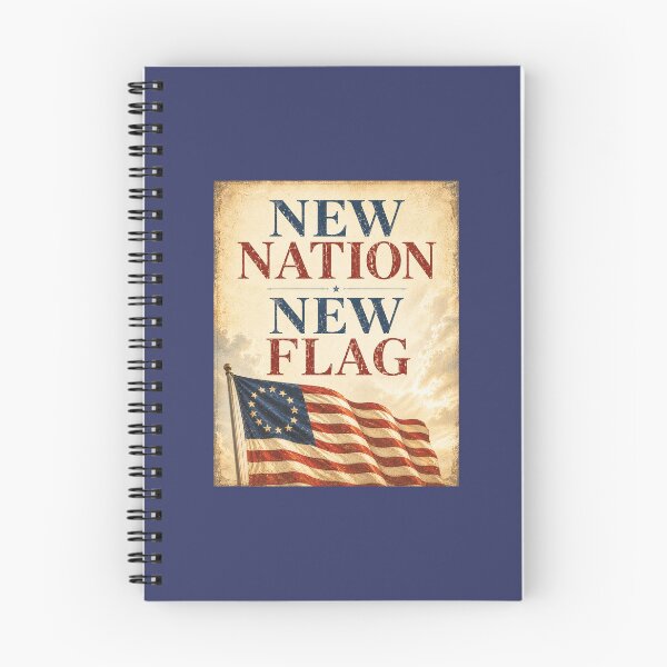 Item preview, New Nation New Flag – Vintage Americana Revolutionary Poster designed and sold by Novel Works Studio.