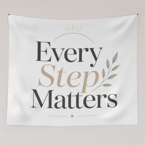Item preview, Every Step Matters | Motivational Minimalist Quote designed and sold by Irene Catchmind.