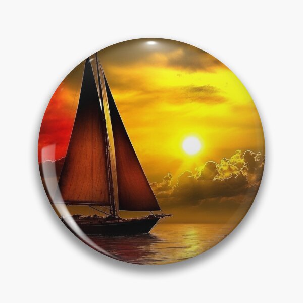 Item preview, Fiery Sunset Sailboat Silhouette designed and sold by Amr Siam.