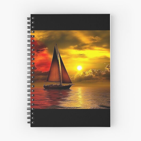 Item preview, Fiery Sunset Sailboat Silhouette designed and sold by Amr Siam.