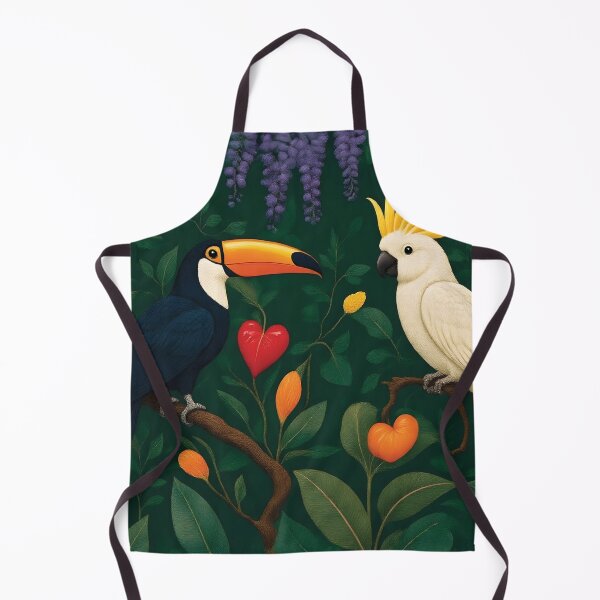 Item preview, Maximalist Tropical Toucan and Cockatoo Jungle Art Print designed and sold by ayatstudio.