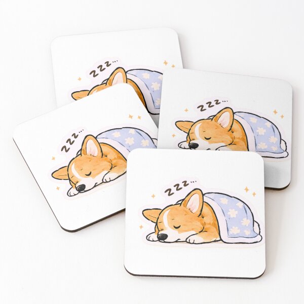 Item preview, Sleeping Corgi Under Blanket Sticker - Cute Cozy Puppy, Good Night Dog Art, Pembroke Welsh Corgi Gift, Self Care Sticker, Wave Time designed and sold by Wave time.
