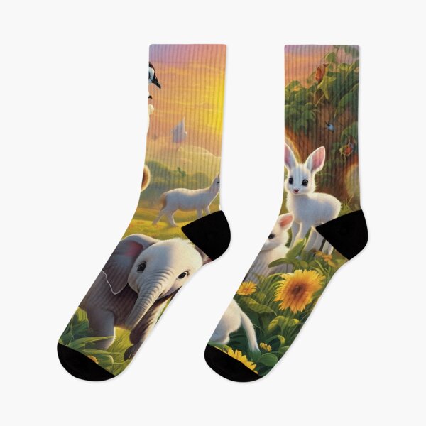 Item preview, Baby Animals Together in Golden Sunset Meadow designed and sold by CASASIS_MERCH.
