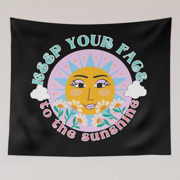 Item preview, Keep Your Face To The Sunshine Retro Sun and Daisies Logo designed and sold by SilverSeaBKK.