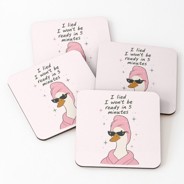 Item preview, I Lied I Won’t Be Ready In 5 Minutes, Funny Duck Graphic, Cute Introvert Duck, Coquette Aesthetic designed and sold by designsbyshella.