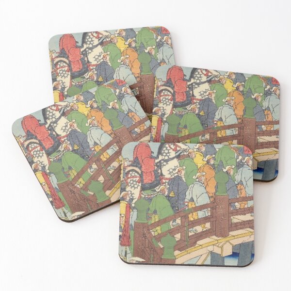 Item preview, Gojo Bridge Kyoto - Classic Ukiyo-E Samurai Procession Art designed and sold by vekotpu.