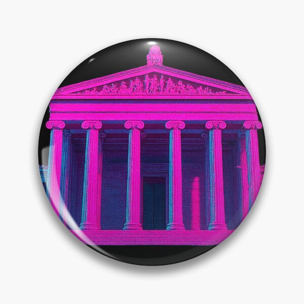Item preview, Neon Cyber Temple: Synthwave Classical Pillars designed and sold by A E S T H E T A T A G.
