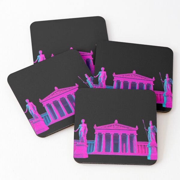 Item preview, Neon Cyber Temple: Synthwave Classical Pillars designed and sold by A E S T H E T A T A G.