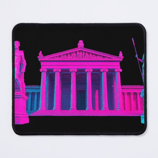 Item preview, Neon Cyber Temple: Synthwave Classical Pillars designed and sold by A E S T H E T A T A G.