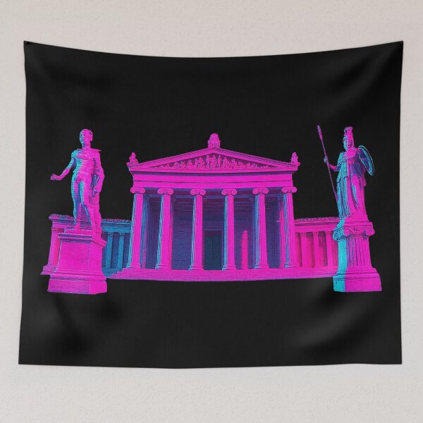 Item preview, Neon Cyber Temple: Synthwave Classical Pillars designed and sold by A E S T H E T A T A G.
