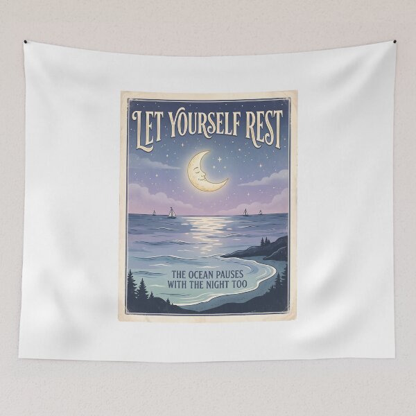 Item preview, Let Yourself Rest – Ocean Therapy Poster Design designed and sold by Sea Gem.