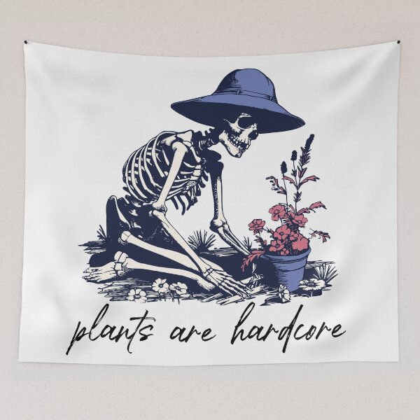 Item preview, Plants are Hardcore Skeleton Plant Lover designed and sold by petalandarmour.