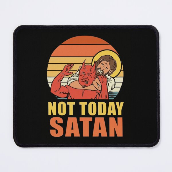 Item preview, Not Today Satan Funny Jesus Wrestling Devil Vintage Retro Christian Gift designed and sold by haitrieuic96.