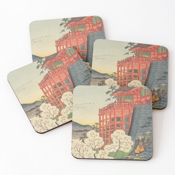 Item preview, Kiyomizudera Temple Kyoto - Vintage Ukiyo-e Cherry Blossoms Art designed and sold by vekotpu.