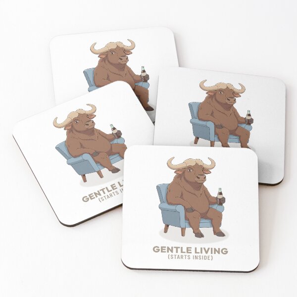 Item preview, Cozy Retro Buffalo Drinking Soda Vintage Illustration designed and sold by Cozy Vintage Animal.