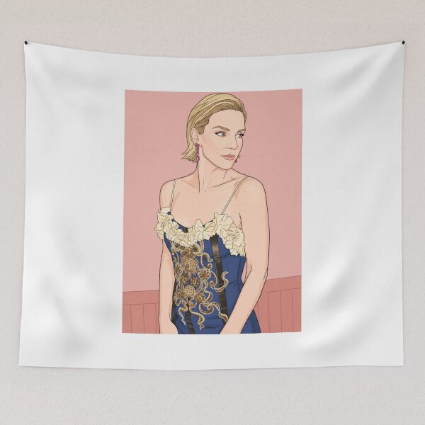 Item preview, Portrait Rhea Seehorn Pink Wall Fan Art designed and sold by Stephisy.