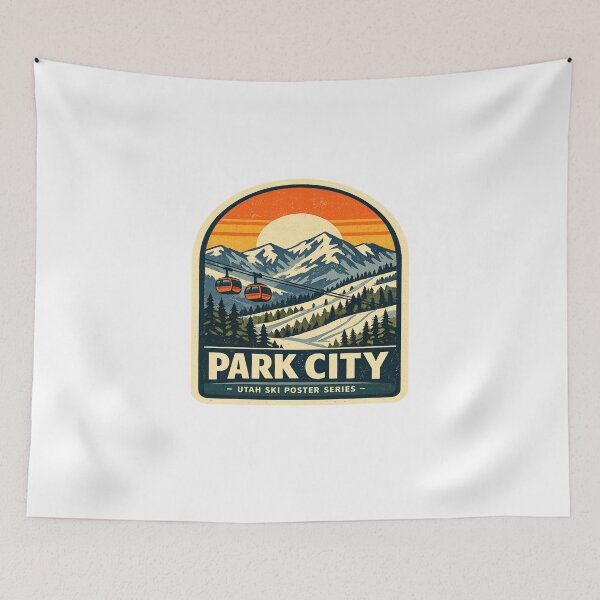 Item preview, Retro Park City Gondola Sunset Poster designed and sold by Dresut.