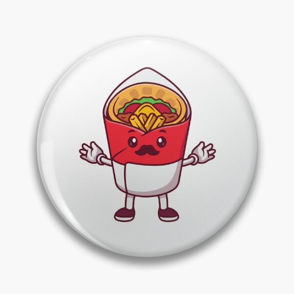 Item preview, Cute Kebab Wrap Mascot with Mustache designed and sold by Chrislogo.