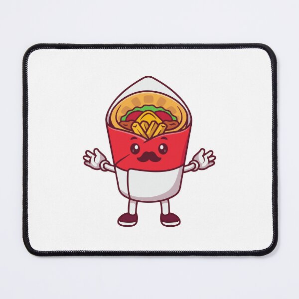 Item preview, Cute Kebab Wrap Mascot with Mustache designed and sold by Chrislogo.