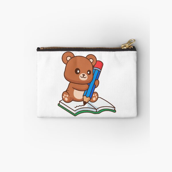 Item preview, Cute Bear Writing in Notebook with Big Pencil designed and sold by Chrislogo.