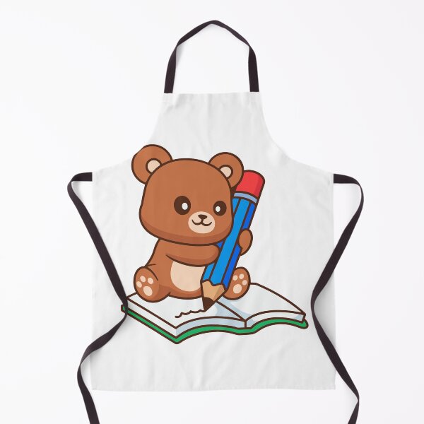 Item preview, Cute Bear Writing in Notebook with Big Pencil designed and sold by Chrislogo.