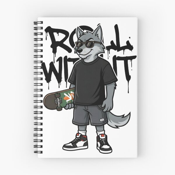 Item preview, Cool Wolf Skater Streetwear Graphic Design designed and sold by VibeFusionX.