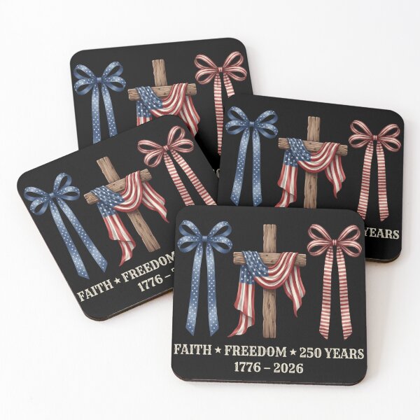 Item preview, Faith Freedom 250 Years USA 1776-2026 Patriotic Cross and Bows designed and sold by haitrieuic96.