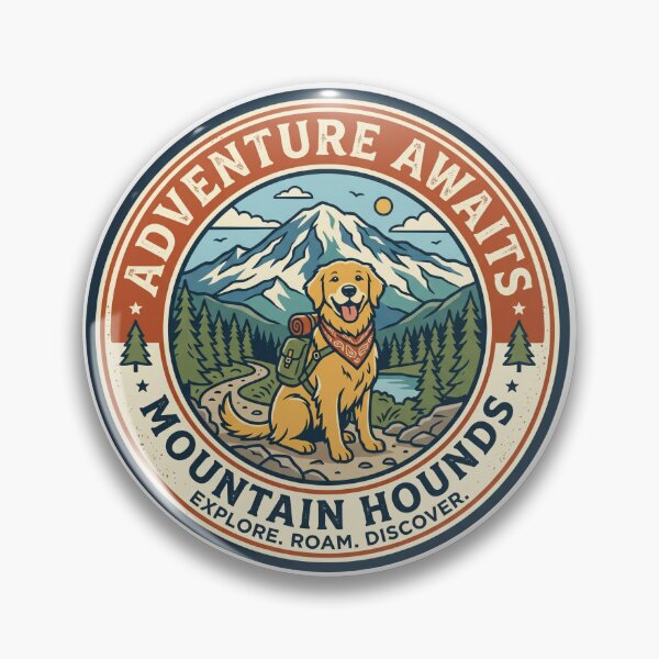 Item preview, Golden Retriever Hiking Club Retro Mountain Dog Lover designed and sold by PictoVibe.