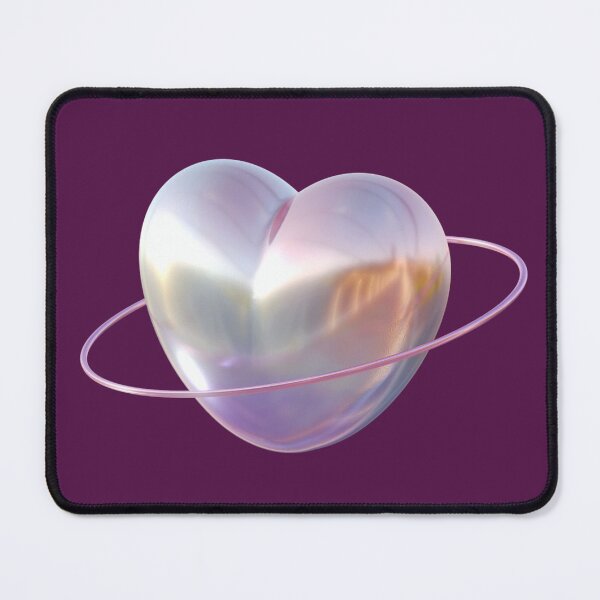 Item preview, 3D Aesthetic Cosmic Planet Heart | Galactic Chrome designed and sold by Rawafi Art Studio.