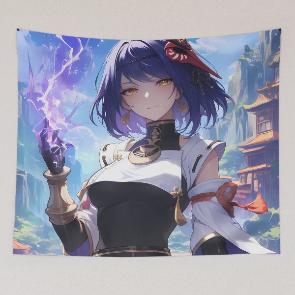 Item preview, Kujou Sara Genshin Impact Electro Lightning Inazuma designed and sold by riadjamai.