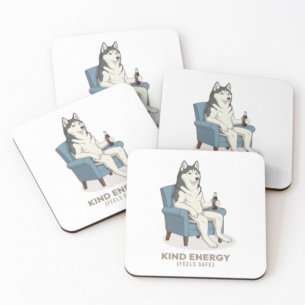 Item preview, Retro Siberian Husky Dog Drinking Soda Illustration designed and sold by Cozy Vintage Animal.