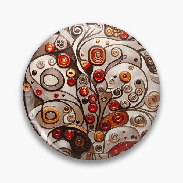 Item preview, Vase with Abstract Metallic Flowers designed and sold by Vicky Brago-Mitchell®.