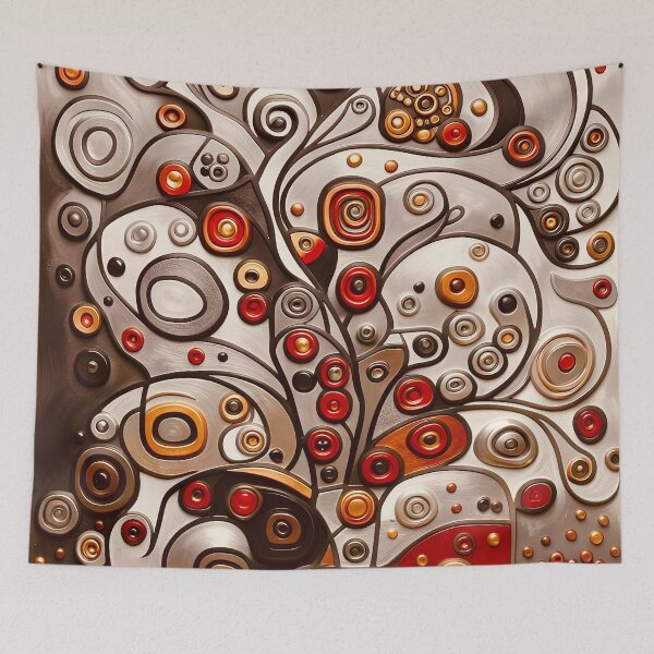 Item preview, Vase with Abstract Metallic Flowers designed and sold by Vicky Brago-Mitchell®.