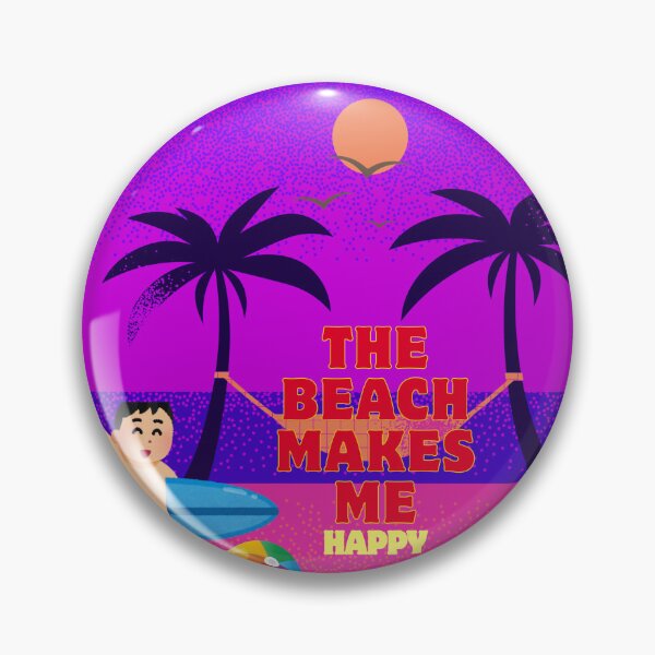 Item preview, The Beach Makes Me Happy Retro Neon Tropical Graphic designed and sold by BLUESKY11a.