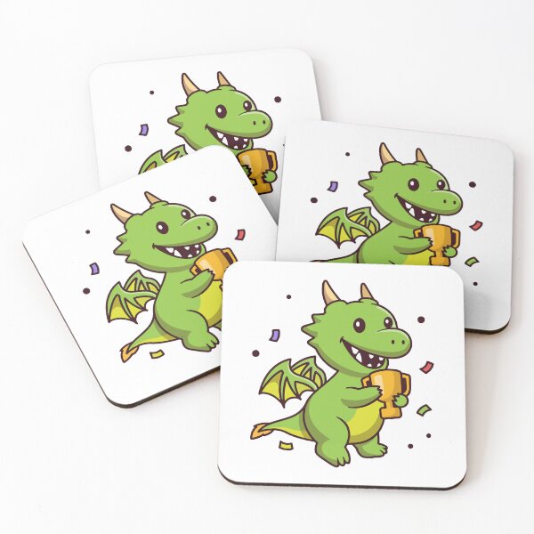 Item preview, Cute Green Dragon Holding Gold Trophy designed and sold by Chrislogo.